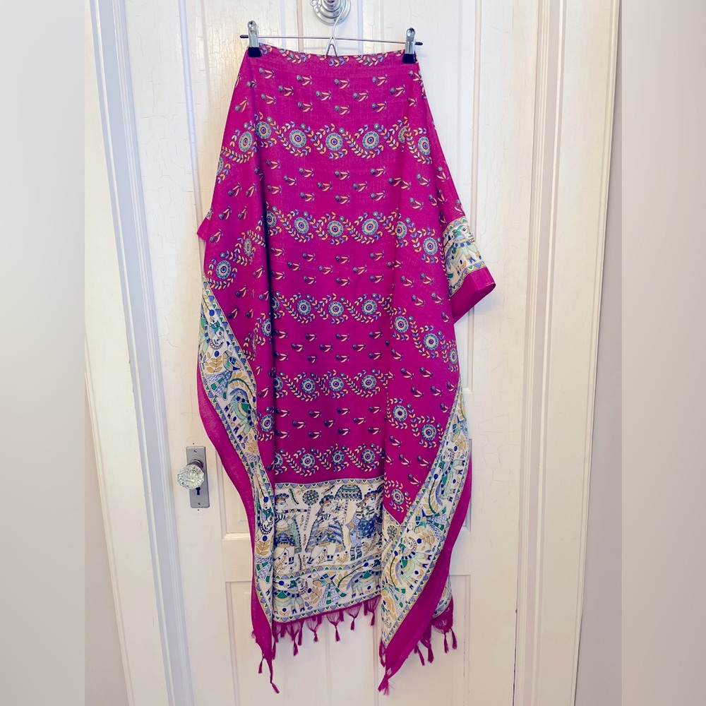 Silk Indian-print Sarong/shawl